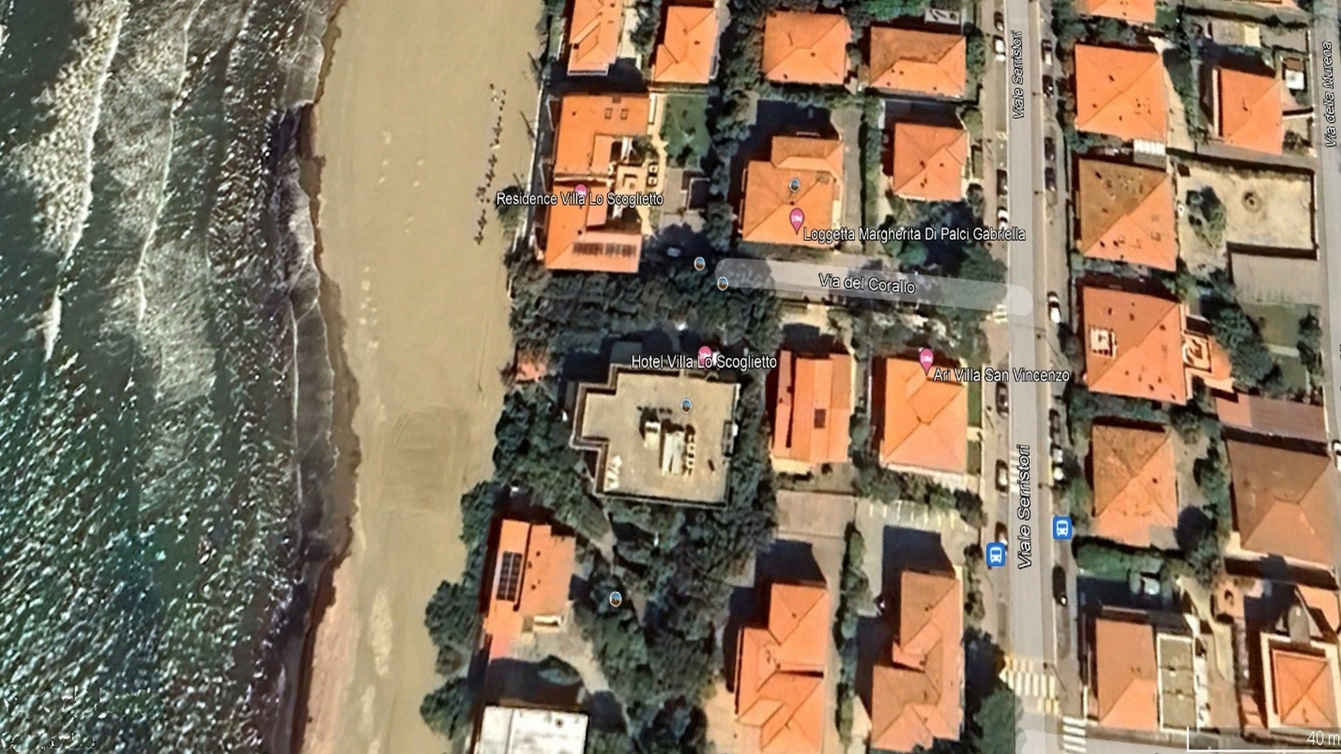 La posizione di Villa Ari vista aerea panoramica