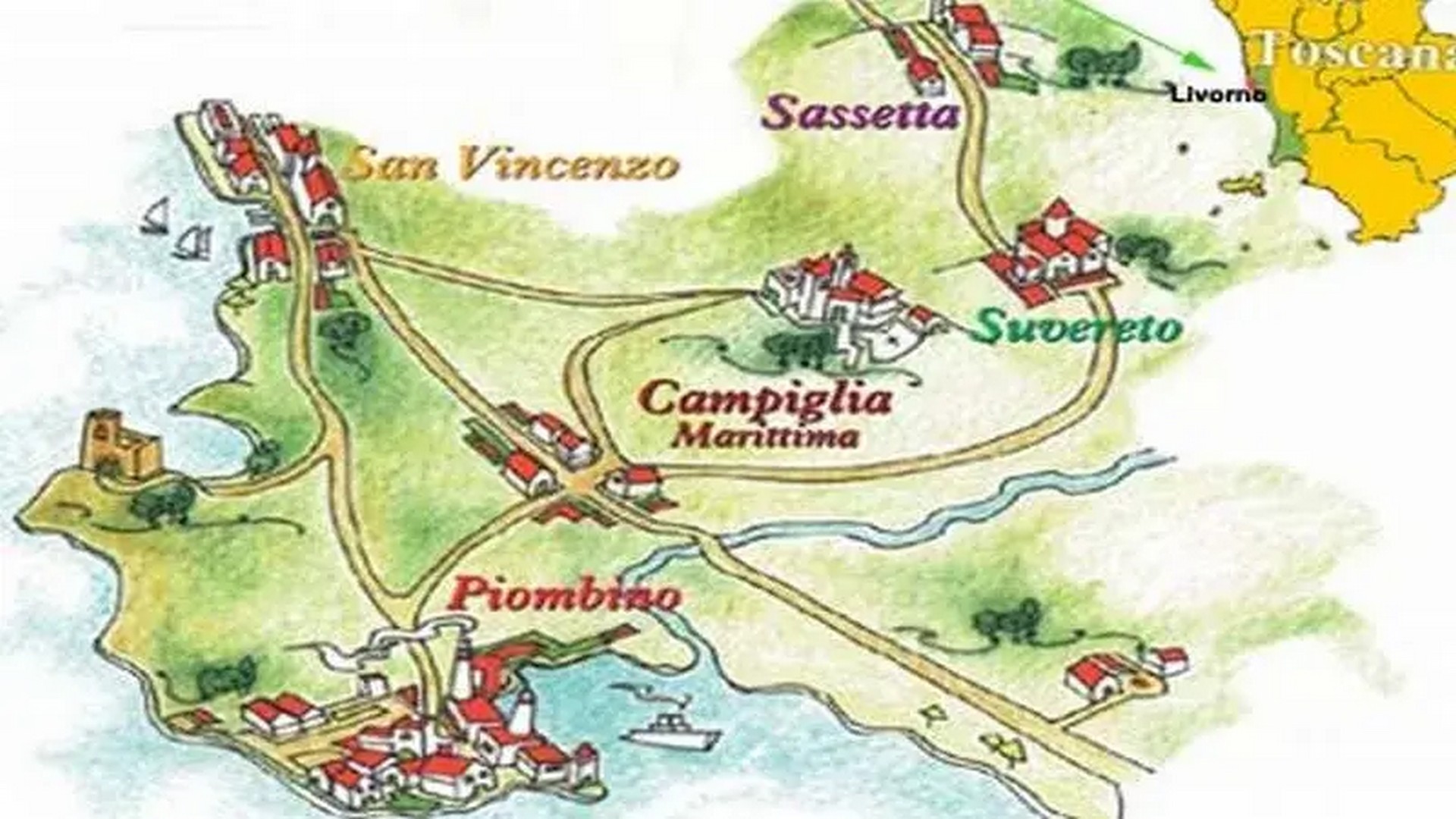 Map of Val di Cornia