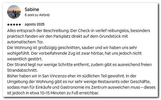 Recensione ospite airbnb